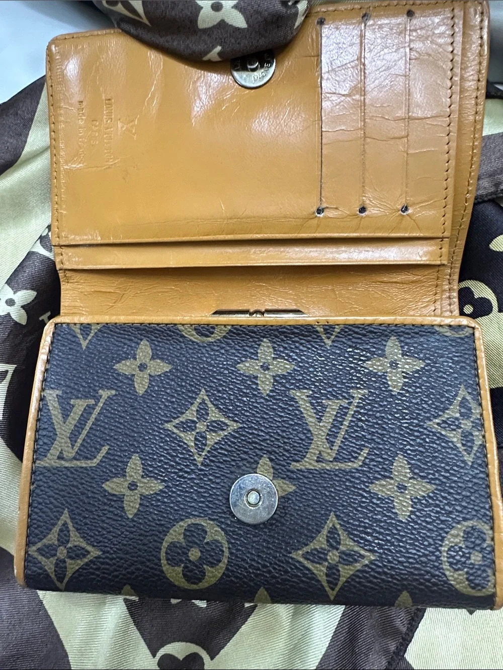 Louis Vuitton Monogram Trifold Wallet in Brown and Tan